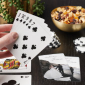 Zwart Minimalistisch Modern Zijn & Haar Custom Fot Pokerkaarten (Insitu)