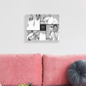 Zwart Minimalistisch Monogram Bruiloft 4 Fotocolla Canvas Afdruk (Insitu (Woonkamer))