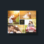 Zwart Minimalistisch Monogram Bruiloft 4 Fotocolla Canvas Afdruk<br><div class="desc">Ontworpen door: fat*fa*tin. Eenvoudig aan te passen met uw eigen tekst,  foto of afbeelding. Voor douaneverzoeken,  te contacteren gelieve vet*fa*tin direct. Aangepaste kosten zijn van toepassing op www.zazzle.com/fat_fa_tin www.zazzle.com/color_therapy www.zazzle.com/fatfatin_blue_knot www.zazzle.com/fatfatin_red_knot www.zazzle.com/fatfatin_box www.zazzle.com/fatfatin_ink</div>