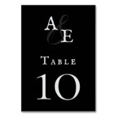 Zwart minimalistisch monogram bruiloft kaart (Voorkant)