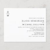 Zwart Minimalistisch Monogram Bruiloft Uitnodiging (Voorkant)