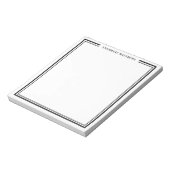 Zwart Minimalistisch Monogram Notitieblok (Linkerzijde)