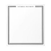 Zwart Minimalistisch Monogram Notitieblok (Voorkant)