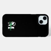 Zwart minimalistisch monogramed Case-Mate iPhone case (Achterkant (horizontaal))