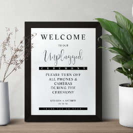 Zwart minimalistisch niet-plugged Weddenbord Poster
