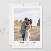 Zwart minimalistisch Niets Fancy Alleen Liefde Tro Kaart (Achterkant)