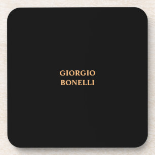 Zwart Minimalistisch Persoonlijk Modern Bier Onderzetter