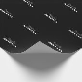 Zwart Minimalistisch Persoonlijk Modern Cadeaupapier (Hoek)