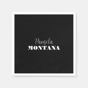 Zwart Minimalistisch Persoonlijk Modern Servet