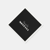 Zwart Minimalistisch Persoonlijk Modern Servet (Hoek)