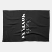 Zwart Minimalistisch Persoonlijk Modern Theedoek (Horizontaal)