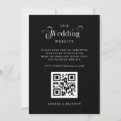 Zwart minimalistisch QR-codeweduwschap met Retro i Kaart (Achterkant)