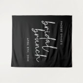 Zwart Minimalistisch Script Bruids Brunch Achtergr Wandkleed (Voorkant (horizontaal))