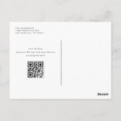 Zwart Minimalistisch Script QR Code Save the Date Briefkaart (Achterkant)