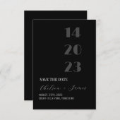 Zwart-minimalistisch script: sla de datum op save the date (Voorkant / Achterkant)