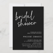 Zwart Minimalistisch Script Vrijgezellenfeest Kaart (Voorkant)