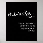 Zwart Minimalistisch Script Vrijgezellenfeest Mimo Poster (Voorkant)