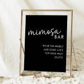 Zwart Minimalistisch Script Vrijgezellenfeest Mimo Poster