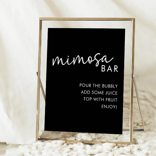 Zwart Minimalistisch Script Vrijgezellenfeest Mimo Poster