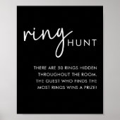 Zwart Minimalistisch Script Vrijgezellenfeest Ring Poster (Voorkant)