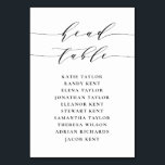 Zwart Minimalistisch Script Zitting bruiloft Kaart<br><div class="desc">tafel nummer zitplan. Het bevat een zwart grillig script en klassieke typografie. Personaliseer door uw eigen gegevens toe te voegen. Deze minimalistische tafel zitplan is ideaal voor bruiloften,  baby showers,  vrijgezellenfeesten,  verjaardagen,  en nog veel meer.</div>