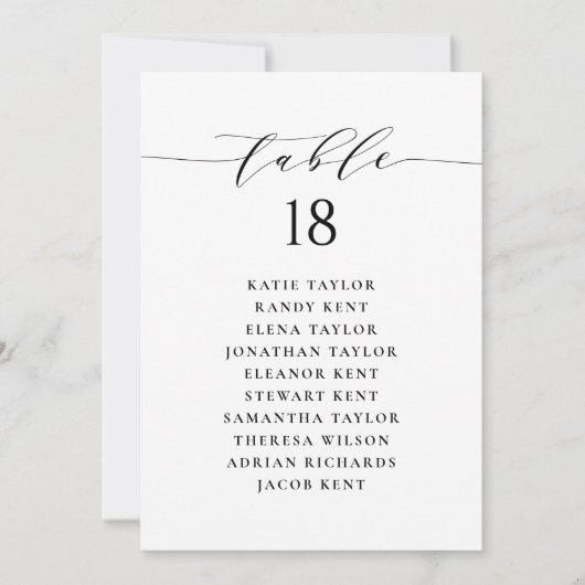 Zwart minimalistisch scriptserveringsplan (Voorkant)