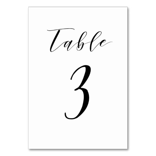 Zwart minimalistisch scriptwedijvernummer kaart (Achterkant)