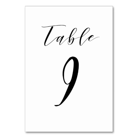 Zwart minimalistisch scriptwedijvernummer kaart (Achterkant)