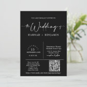 Zwart-minimalistisch scriptwirelboog QR-code foto Kaart (Staand voorkant)