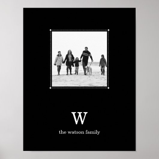 Zwart-minimalistisch speciaal gepersonaliseerd fot poster (Voorkant)