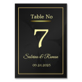 Zwart Minimalistisch tabelnummer Kaart (Achterkant)