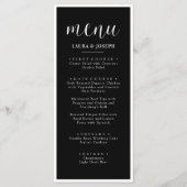 Zwart Minimalistisch Trouwdiner Menu (Voorkant)