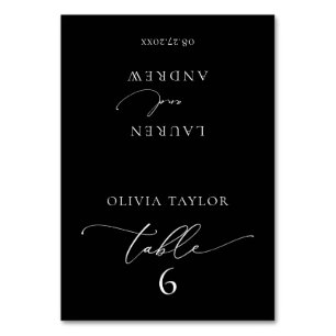 Zwart Minimalistisch Trouwtafelnummer Kaart