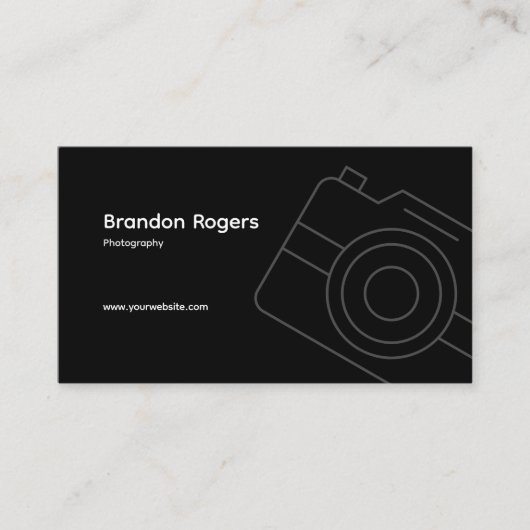 Zwart minimalistisch Visitekaartje (Voorkant)