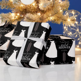 Zwart minimalistisch Vrijgezellenfeest op maat Cadeaupapier