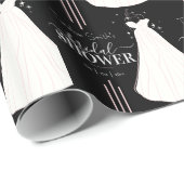 Zwart minimalistisch Vrijgezellenfeest op maat Cadeaupapier (Rol Hoek)