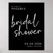 Zwart Minimalistisch Vrijgezellenfeest Welkomstbor Poster (Voorkant)