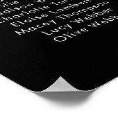 Zwart Minimalistisch Vrijgezellenfeest Zitkaarten Poster (Hoek)