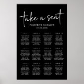 Zwart Minimalistisch Vrijgezellenfeest Zitkaarten Poster (Voorkant)