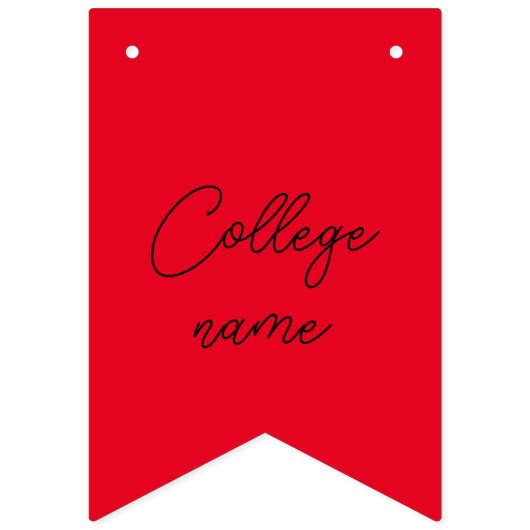 Zwart minimalistisch wit rood afstuderen vlaggetjes (Eerste vlag)