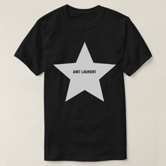 Zwart minimalistisch wit Star-Mode grafisch T-shir T-shirt (Design voorkant)