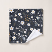 Zwart Minimalistisch Zachte Tuin Wildbloemenkweker Bad Handdoek (Wasdoekje)