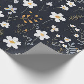 Zwart Minimalistisch Zachte Tuin Wildbloemenkweker Cadeaupapier (Hoek)