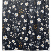 Zwart Minimalistisch Zachte Tuin Wildbloemenkweker Douchegordijn (Voorkant)