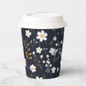 Zwart Minimalistisch Zachte Tuin Wildbloemenkweker Papieren Bekers (Links)