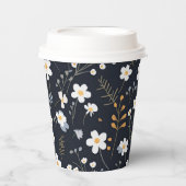 Zwart Minimalistisch Zachte Tuin Wildbloemenkweker Papieren Bekers (Voorkant)