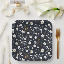 Zwart Minimalistisch Zachte Tuin Wildbloemenkweker Papieren Bordje