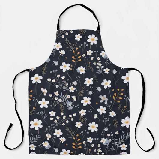 Zwart Minimalistisch Zachte Tuin Wildbloemenkweker Schort (Voorkant)