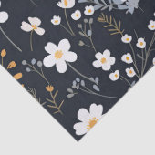 Zwart Minimalistisch Zachte Tuin Wildbloemenkweker Tissuepapier (Detail)