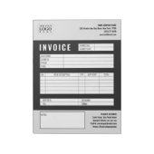Zwart Minimalistische Custom Business Invoice Logo Notitieblok (Linkerzijde)